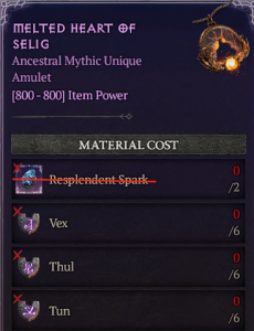 [Runes] Melted Heart of Selig : (6 Vex+6 Thul+6 Tun)---No Spark