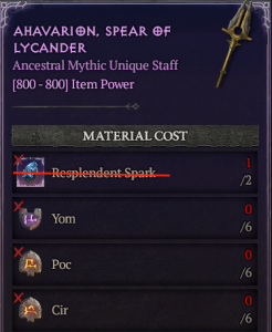 [Runes] Ahavarion, Spear of Lycander : (6 Yom+6 Poc+6 Cir)---No Spark