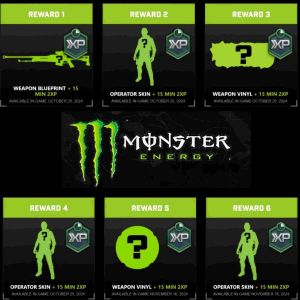 CoD BO7 Monster Energy Code*6 pcs(Whole Set)